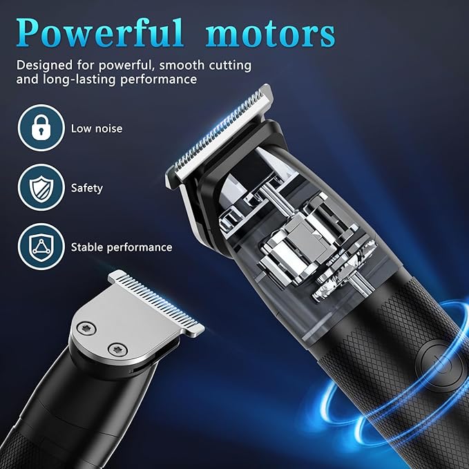 6-in-1 Men's Grooming Kit, Cordless Beard Trimmer & Hair Clipper for Men with Nose Hair Trimmer & Mustache Trimmer Attachments, Waterproof USB Rechargeable Personal Care Set, Gifts for Men