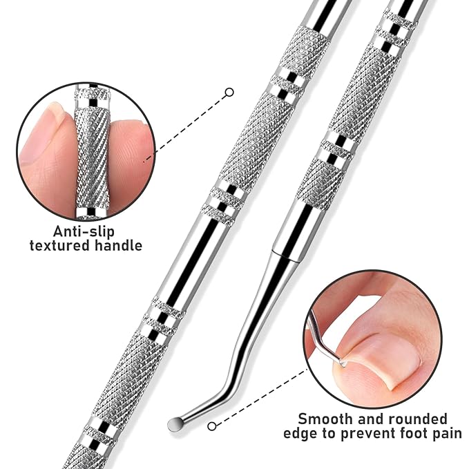 Ingrown Toenail Tool Kit, Ingrown Toenail Removal Kit: Ingrown Toenail Clippers, Ingrown Toenail File and Lifters, Under Nail Cleaner - Professional Pedicure Tools Set for Effective Treatment