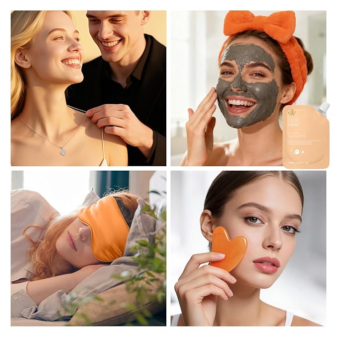 25 Pcs Valentines Day Gifts for Women, Bergamot & Rose Bath & Body Gift Set, Hydrating Skin Care Kit, Pamper Self Care Gifts, Leather Bag, Serum, Necklace, Christmas, Birthday, Mothers Day