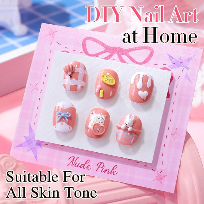 Double Rhythm 0.5 Oz Gel Nail Polish Neutral Natural Same Color Same Bottle Translucent Light Milky Pastel 15ML Manicure French Design Art DIY at Home (Nude Peach-A1516)