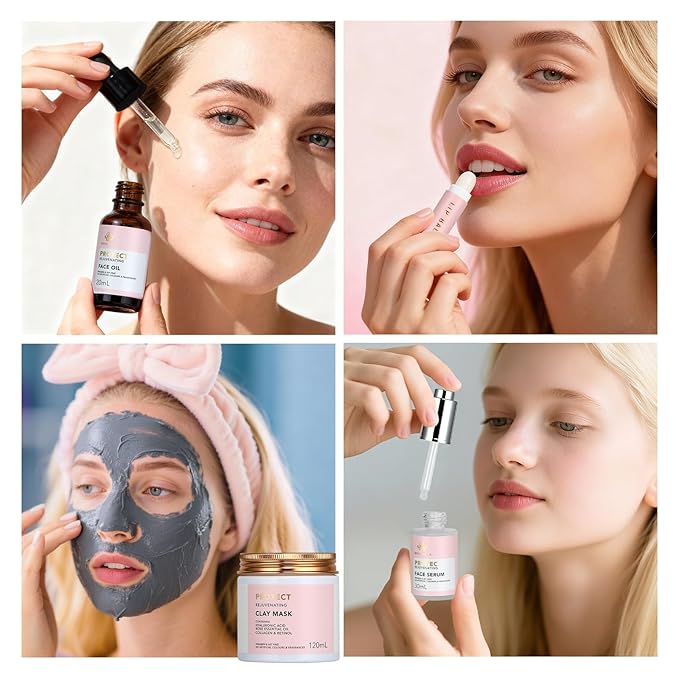 30pcs Valentines Day Gifts for Women, Spa Gifts Rose Facial Skin Care Set, Face Cream, Bath Oil, Serum, Shower Accessories, Bath and Body & Facial Kit, Birthday, Christmas, Mother's Day,Bridal Shower