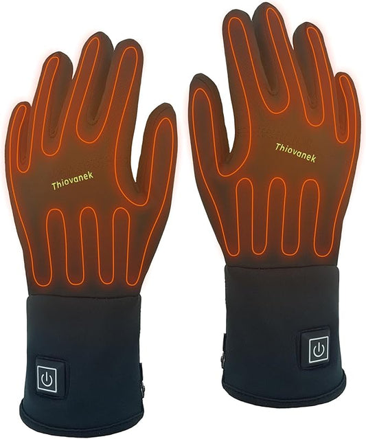Rechargeable Heated Gloves Thin Heated Gloves Soft Comfortable Flexible Liners for Men Women and Elders Long Lasting Thermal Winter Gloves Heated Work Gloves for Typing/Winter Driving/Cycling/Workout