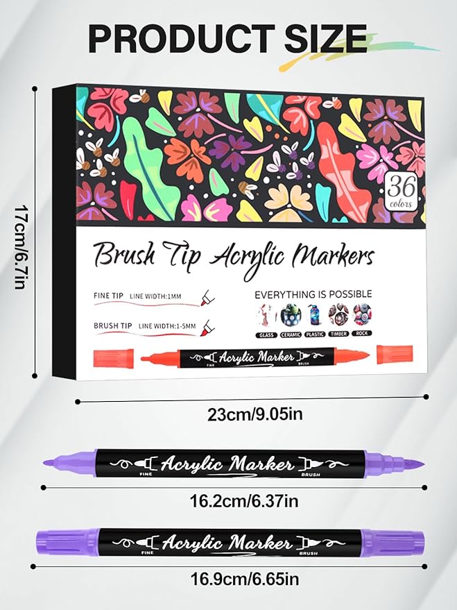 36 Colors Double-Ended Nail Art Marker Pens Set, EBANKU Nail Polish Pen Quick-Dry Fine Tip Nail Pen for Painting Nail, Professional Nail Point Dotting Liner Drawing Pen for DIY Salon Home Manicure