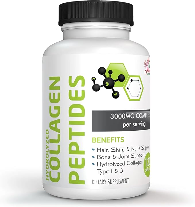 Mila Miamor Collagen Peptides – Hydrolyzed Protein for Hair, Skin, Nails, Joint, Bone, Muscle & Gut Support – Easy-Absorb Formula, 120 Capsules