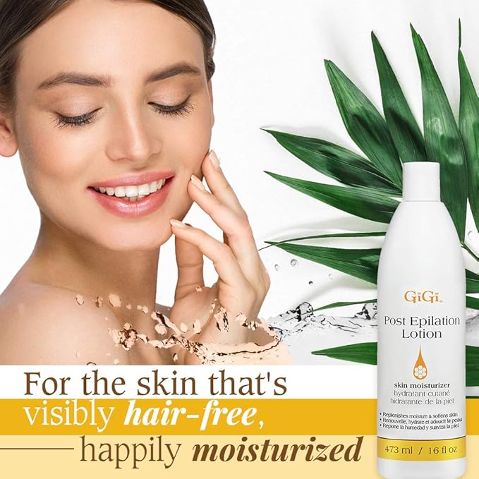 GiGi Post Waxing Lotion - Soothing After Wax Care Treatment, Moisturizing Post Epilation Care, Hydrating Skin Softener, 16 fl oz