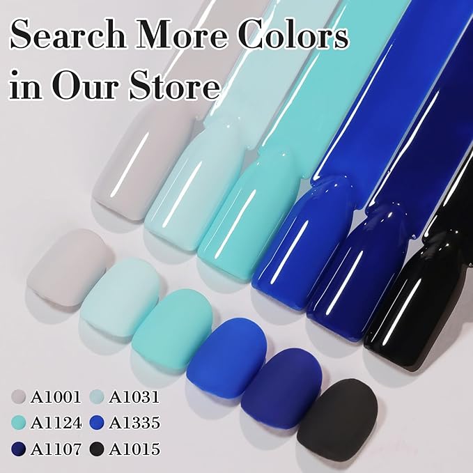 Double Rhythm 0.50 OZ Gel Polish Hema Free Same Color Same Bottle Golden Round Translucent Neutral Natural Milky 15 ML Jelly UV Polish Art DIY at Home (Pastel Blue-C1124)