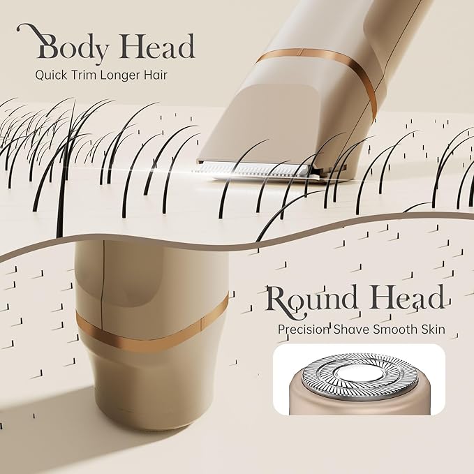 Electric Bikini Trimmer for Women - Waterproof Pubic Hair Trimmer & Facial Shaver, Rechargeable Cordless Electric Razor with Ceramic Blades, IPX7 Shower-Safe for Sensitive Skin, Gift for Her