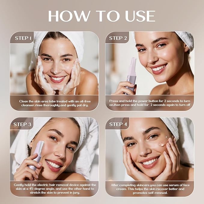 WLU Dermaplane Razor for Women Face with 10 Replaceable Blades, Dermaplaning Tool for Face to Remove Facial Hair & Peach Fuzz, Sonic Dermaplaning Tool for Women, Dermaplane Razor(Purple)