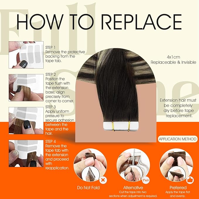 Full Shine Hair Extensions Tape ins Color 2/60/2 Tape in Hair Extensions Real Human Hair 50G Glue in Extensions Seamless Tape ins Human Hair 18Inch Remy Invisible Human Hair 20Pcs for Women Add Length
