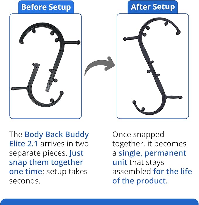 Body Back Buddy Elite Trigger Point Massage Tool, Neck and Back Massager Handheld, Manual Self Massager, Massage Cane, Muscle Knot Remover with Instructions, 2-Pack Bundle (Black)