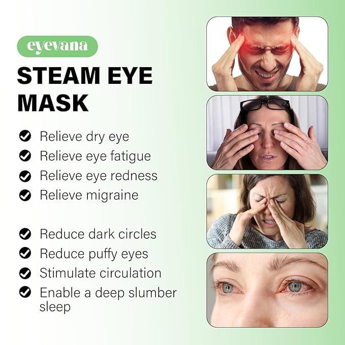 16 Packs Steam Eye Mask, Extra Deep Heat for Dry Eyes, Fast Relief for Irritation, Stye, Puffy Sensitive Eyes and Eye Strain, Disposable Self Heating Warm Compress (Unscented)