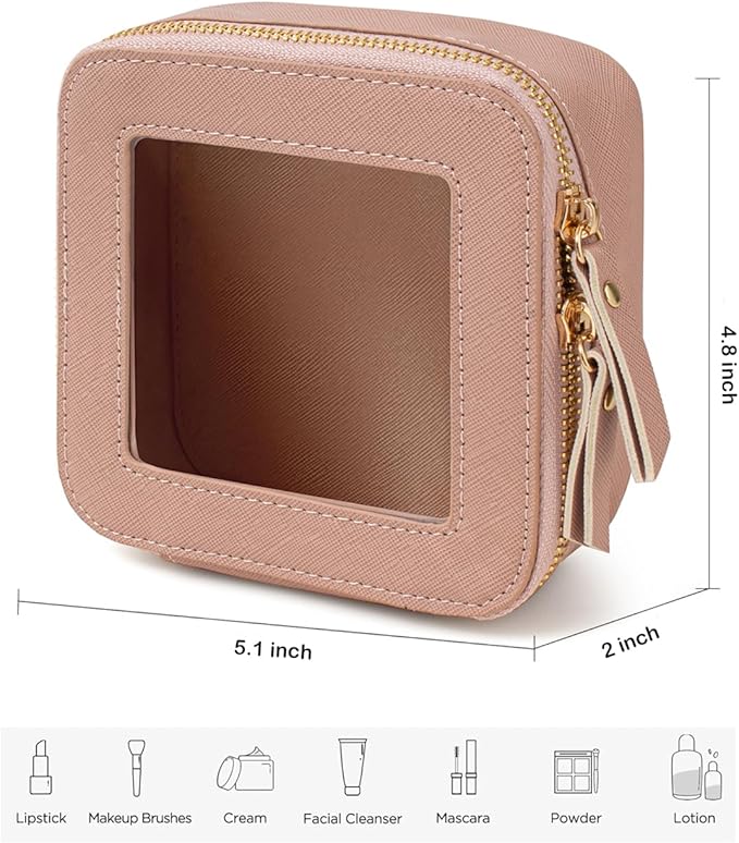 Travel Clear Makeup Bag Set, TSA Approved Cosmetic Bag Case with Zipper Portable Makeup Pouch Toiletry Bag Traveling Cosmetic Organizer Storage Bag Car Organizer Car Essentials