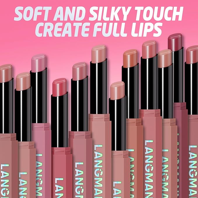 Jolilab 2Pcs Velvet Matte Lipstick Nude Matte Soft Dark Color Stick High Pigmented Long-Lasting Waterproof Lip Stick Lip Balm Beauty Cosmetics Gift for Women(#09+10)
