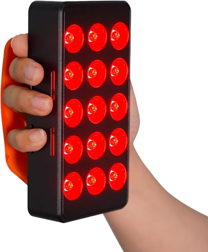 Red Light Therapy - 660nm 850nm Near Infrared Light Therapy Panel, Maximum Output Lamp 15 Dual Chip LED Device for Full Face Body Skin Health, Sleep, Muscle Recovery Sleep Wellness Handheld FX35