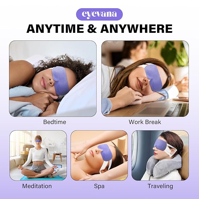 16 Packs Steam Eye Mask, Extra Deep Heat for Dry Eyes, Fast Relief for Irritation, Stye, Puffy Sensitive Eyes and Eye Strain, Disposable Self Heating Warm Compress (Ultra-Soft Lavender)