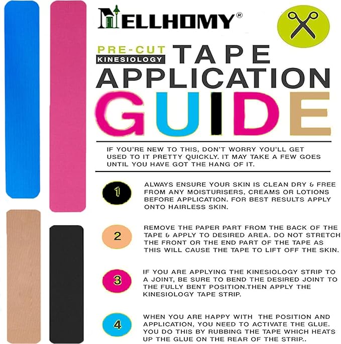 Waterproof Kinesiology Tape-4 Rolls | Elastic Athletic Tape for Joints Support & Muscle Pain Relief,Latex Free Cotton Sport Tape with Hole Perfect for Any Activity(4Color-Hollow)