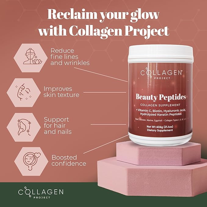 Collagen Supplement Powder For Men & Women | Youthful Skin Glow | Hydrolyzed Collagen Peptides Type I,II,III,V,X | Vitamin C, Hyaluronic Acid, Biotin & Keratin | Healthy Hair & Nails | Reduce Wrinkles