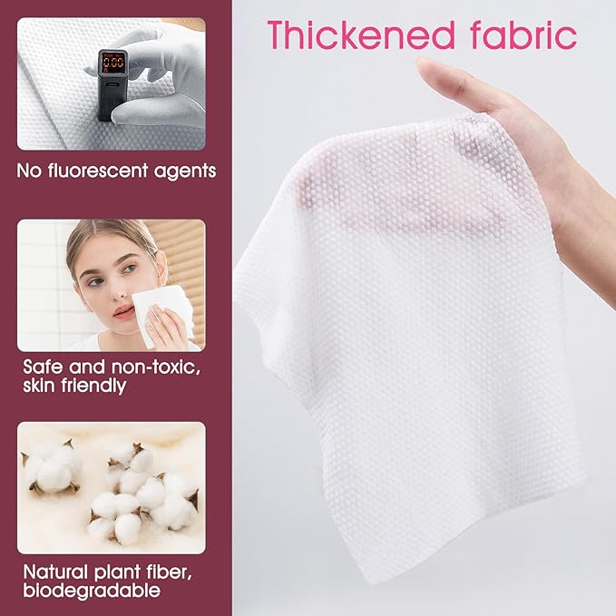 Classycoo Thick Disposable Compressed Towels Tablets- Individually Wrapped Face Towel Travel, Portable Mini Magic Clean Towelettes Daily Single for Camping, Beauty(Alcohol-Free, Odorless, 50 PCS)