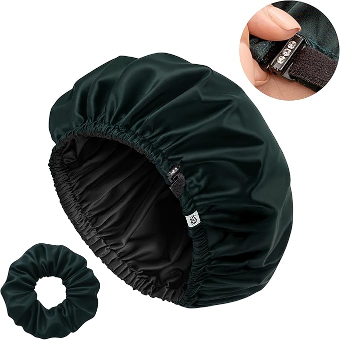 CoolMate Adjustable Satin Silk Bonnet for Sleeping Women, Tie Double Lined Silk Bonnet for Women Long Hair