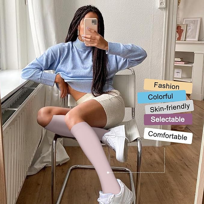 Iseasoo 4 Pairs Compression Socks for Women Circulation-Best Support for Nurses,Running,Athletic,Travel