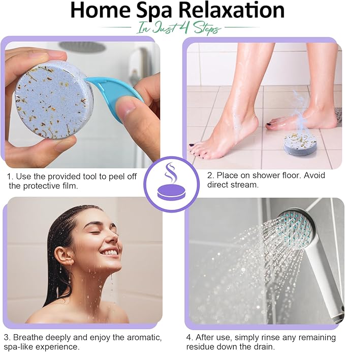 Shower Steamers Aromatherapy 8 Pcs - Birthday Gifts Valentines Day Gifts for Her Women Wife, Shower Bombs with Natural Essential Oil for Self Care Home Spa Relaxation, Easter Basket Essential