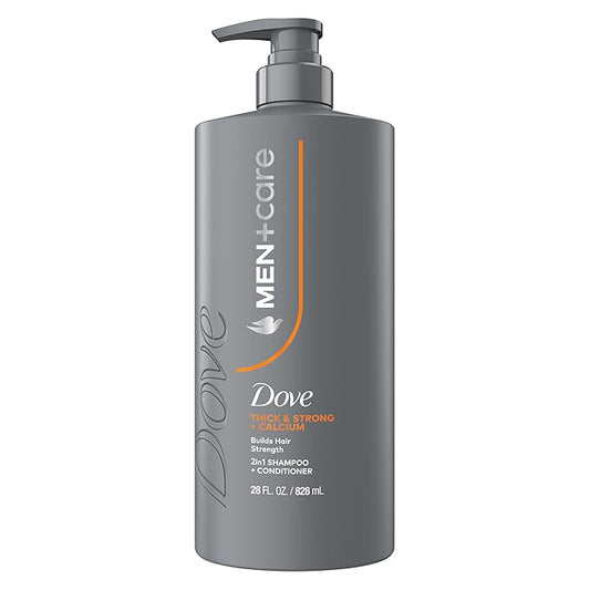 DOVE MEN + CARE Shampoo 1 count Thick & Strong, Builds Hair Strength, with Calcium 28 Fl oz