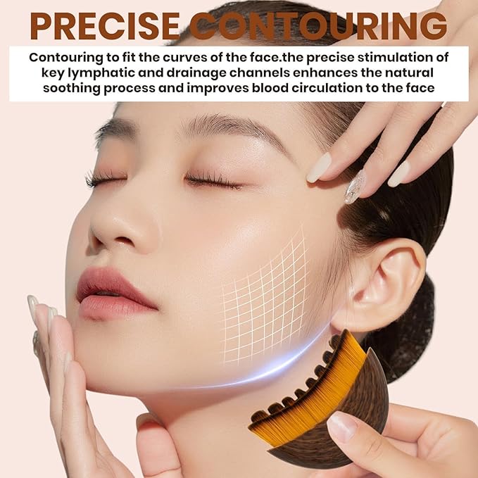2025 New Lymphatic Contour Face & Body Brush | Lymphatic Drainage Massager for Face, Dry Brushing, Chin & Jawline Sculpting | Ergonomically Designed to Fit Skin Precisely & Relieve Fatigue (1pcs)