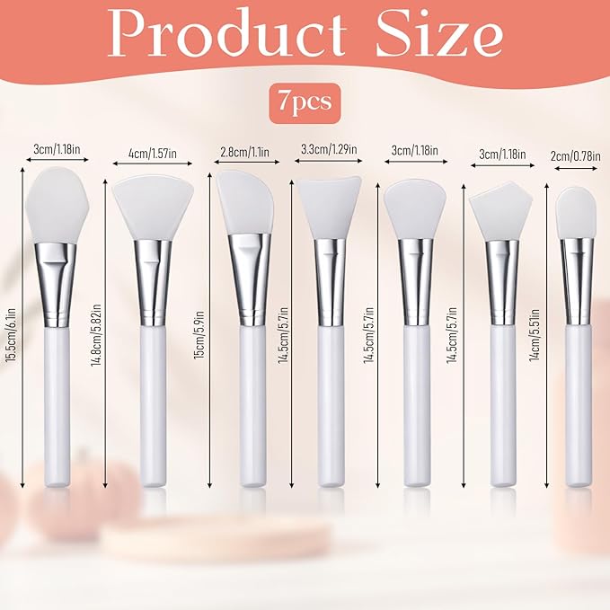7 PCS Silicone Face Mask Applicator Face Mask Brush Applicator Faces Spatula Multiple Brush Heads for Mud, Clay, Body Lotion, Bb Cream