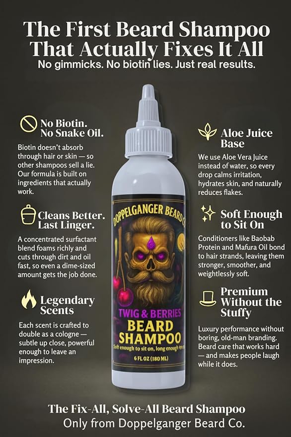 Beard Shampoo for men – Deep Clean Beard Wash with Aloe & ACV for Softer, Fuller Beards, Dandruff & Itch Control, Explosive Lather & Lightweight Conditioning with Incredible Scents