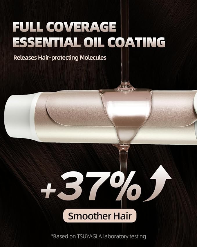 Large Hair Curling Wand, 1.6 Inch Big Barrel Curling Iron, 43 Million Ionic Ceramic Curler with 3 Temp, Auto Shut-Off, Long Barrel Curling Wand for Long Hair, Dual Voltage, White