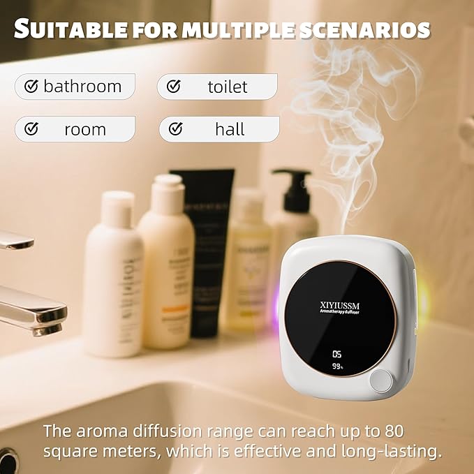 Waterless Essential Oil Diffuser for Home Office Travel Ultrasonic Aromatherapy Small Cordless Diffuser with 7 Mist Modes for Bedroom Bathroom Hotel Car Portable Air Freshener & Scent Machine