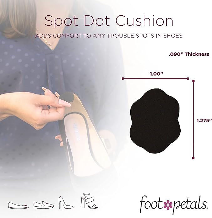 Foot Petals Spot Dot Cushion, Pressure Point Solution for Blister Relief, Rub Protection, Women's Heels, Pumps, Flats