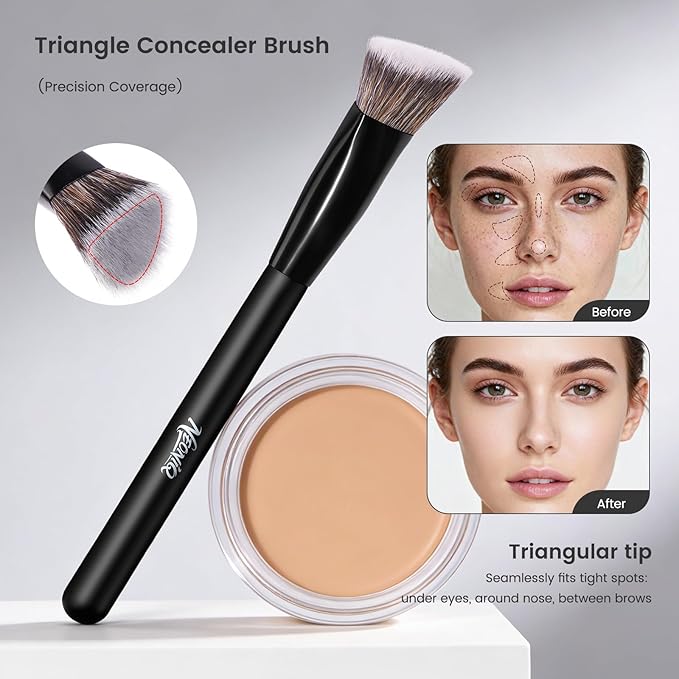 14 PCS Professional Makeup Brushes, Makeup Brush Set, Foundation Powder Blending Concealer Eyeshadows Blush Cosmetics Brushes,Versatile Face Make Up Tools For Liquid, Cream, Loose(Black)