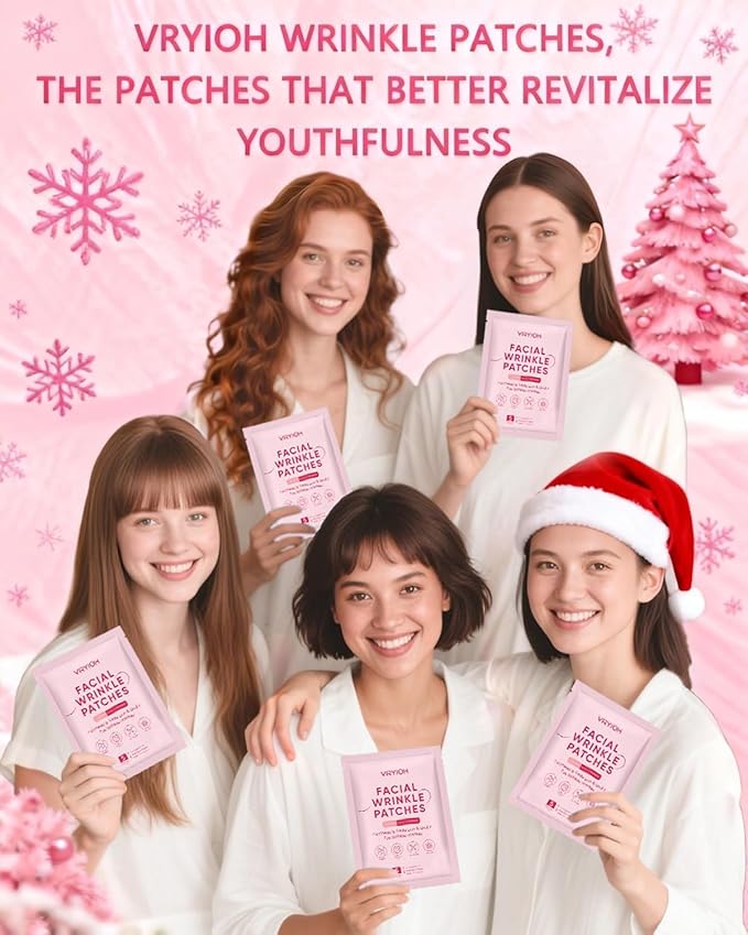 Vryioh 3 IN 1 Forehead, Smile Line & Under Eye Wrinkle Patches, Overnight Facial Wrinkle Treatment with Hyaluronic Acid, Collagen to Lift Lines for Women, 60 Patches