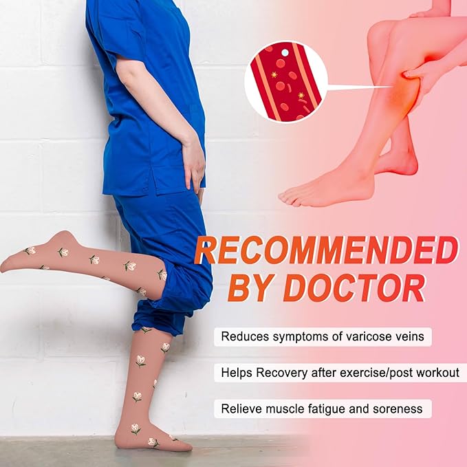 Iseasoo 4 Pairs Compression Socks for Women Circulation-Best Support for Nurses,Running,Athletic,Travel