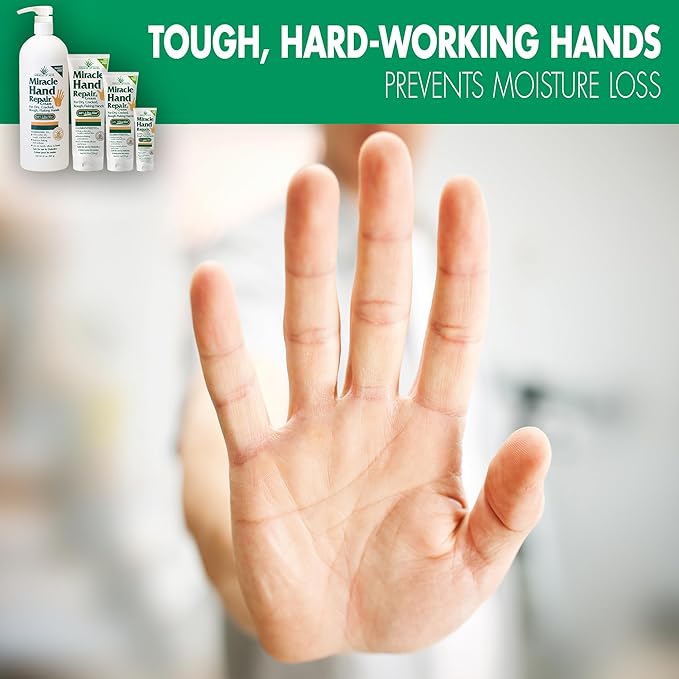Miracle Hand Repair Cream for Dry Cracked Hands 32 oz Best Healing Hand Cream with 60% Aloe Vera - Non-Greasy Moisturizer for Working Hands - Fast Absorbing Lotion for Extremely Dry Skin
