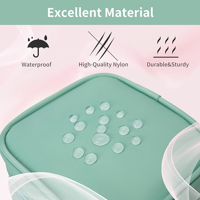 Small Makeup Pouch, Double Zipper Cosmetic Bag, Travel Makeup Bag, Cute Makeup Bag for Purse, Mini Toiletry Bag (mint green)