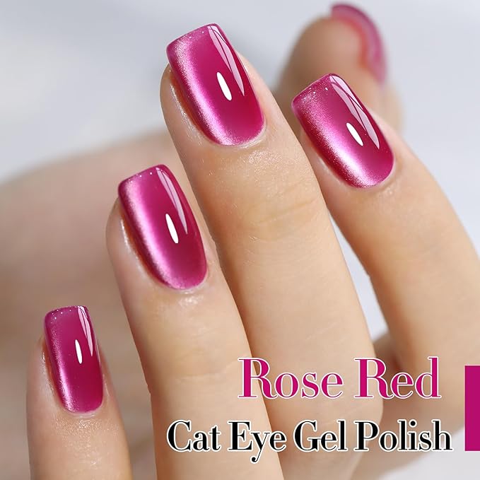 Double Rhythm Jelly Glass Cat Eye Gel Polish with Magnet 15ML Holographic Glitter Shimmer Translucent Sheer Color Magnetic Nail Polish Salon DIY at Home (Jelly Violet-MC1119)