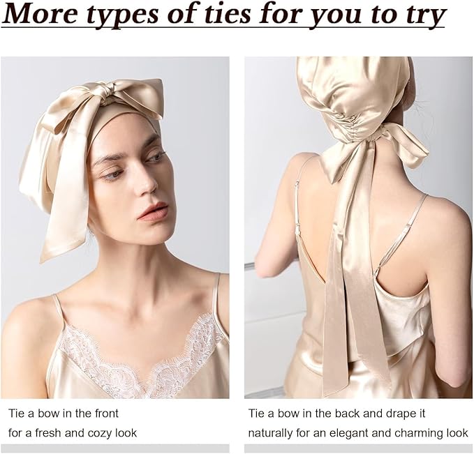 DAISYSILK 100 Pure Mulberry Silk Hair Bonnet for Sleeping Silk Hair Wrap for Women