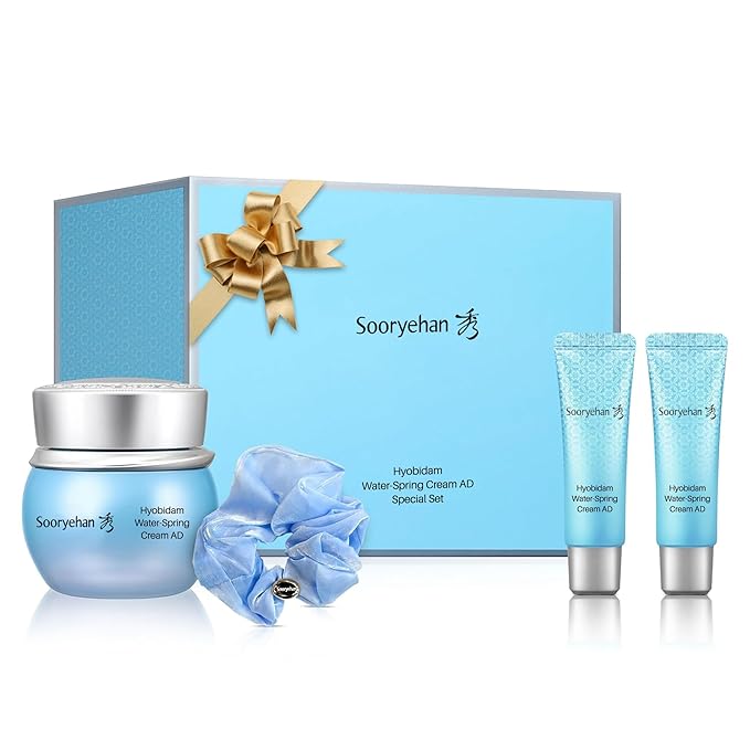 Sooryehan Water Spring Cream AD Amazon gift Set (Amazon Set, 4.2fl oz) - Korean Moisturizer Skincare for Deep Hydration Boost & Elasticity by LG Beauty. Fermented Ginseng, Hyaluronic Acid, Amino Acid.