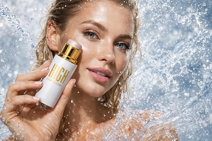 Highlighter stick, Second-Skin Glow, Delicate Pearlescent Finish, Seamless Blend, Long-Wear, Lightweight, Non-Cakey, Sheer(Highlighter Light,) High Cosmetic Agency