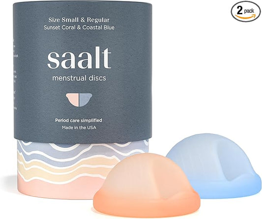 Saalt Menstrual Disc Duo – Reusable Period Disc for 12-Hour Protection – BPA & Latex Free – Easy Removal – Soft, Flexible, and Comfortable