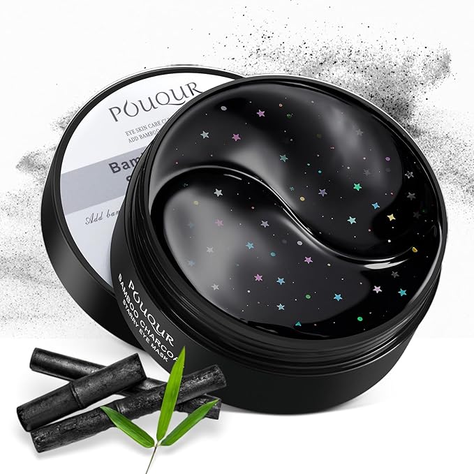 LAVONE Eye Mask - 30 Pairs Bamboo Charcoal Under Eye Patches Skin Care Products - Eye Masks Skincare for Dark Circles and Puffiness, Reduce Wrinkles, Eye Bags and Fine Lines, for Women and Man