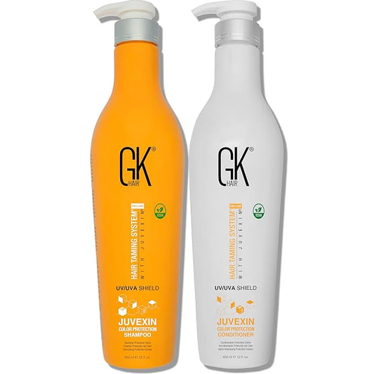 GK HAIR Color Protection Shield Shampoo and Conditioner – Blocks UV/UVA Rays – Color Treated Hair from Fading – Deep Hydration, Frizz Control, Restores Softness and Hydration