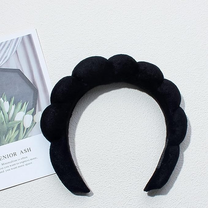 Spa Headbands for Washing Face Makeup Skin Care Headband Women Bubble Facial Beauty Headbands Puffy Shower Towel Band Hair Headband