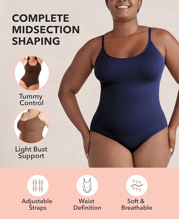 SHAPERMINT Bodysuit Women Shapewear - Tummy Control Body Suit for Women - Seamless Compression Slimming Shaping Bodysuit