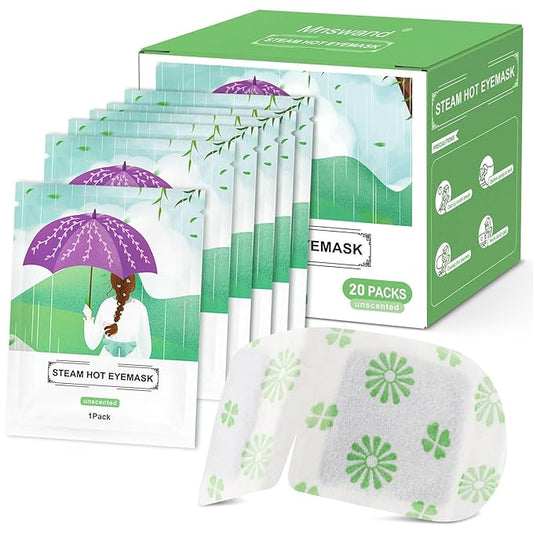 20 Packs Steam Eye Mask, Unscented Steam Eye Masks Disposable, Self-Heating Relief Heated Eye Mask for Fatigue, Perfect for Home, Sleep, Spa & Travel