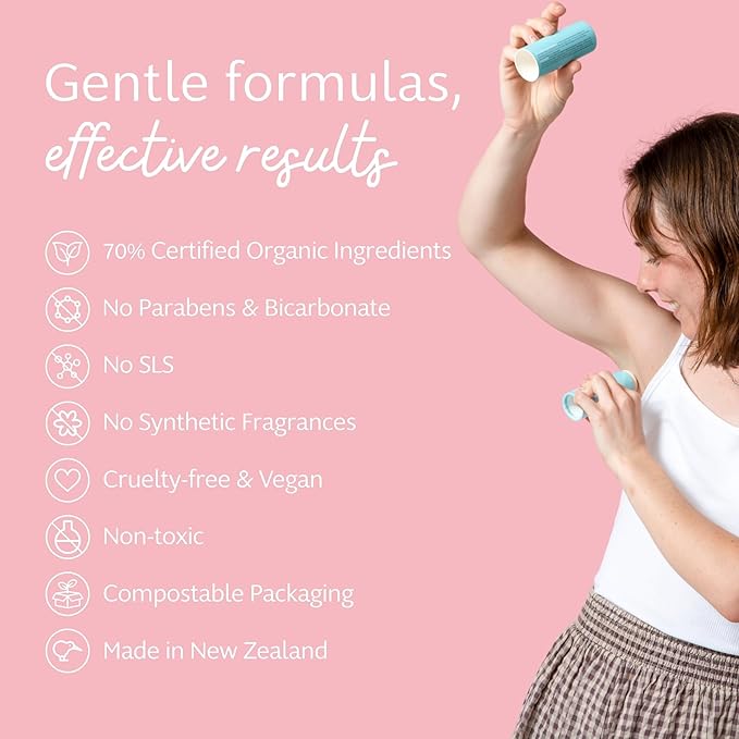 Slo | Sensitive Skin Natural Deodorant - All Natural Ingredients, Vegan & Cruelty Free, Paper Packaging | Bicarb Free + Vanilla, (1.94oz/55g)