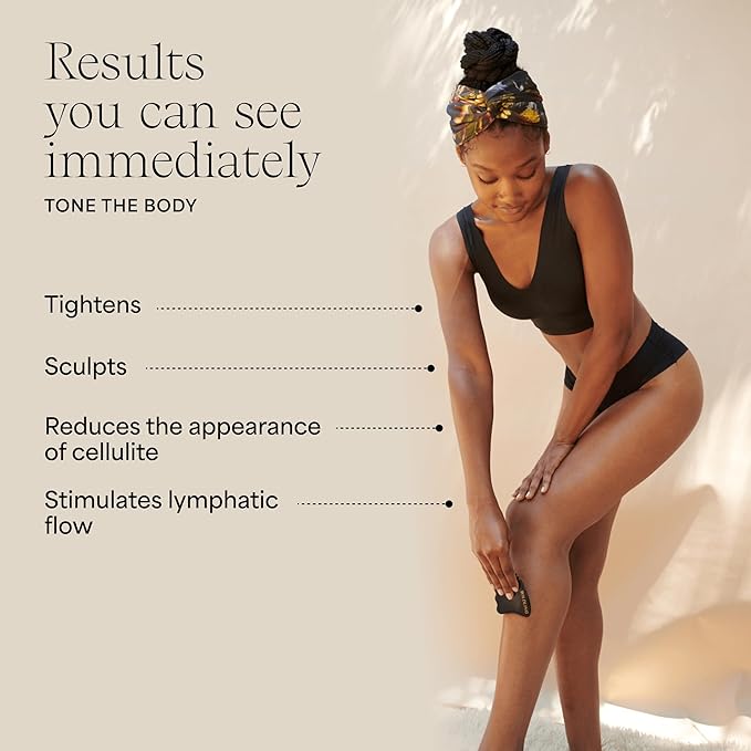 Wildling Aura Stone Gua Sha Body Stone I Body Massage Stone to Tighten, Tone, Sculpt + Smooth I Patented Design Crafted with 100% Authentic Bian Stone