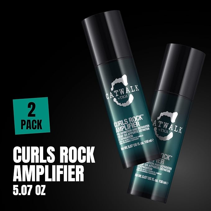 Catwalk by TIGI Curls Rock Amplifier - Premium Curly Hair Cream - For Curl Hold & Frizz Protection - For Wavy & Curly Hair - Finish on Wet Hair & Air Dry - 5.07 fl oz (2 Pack)